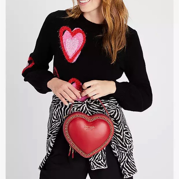 FACTORY SEALED! Kate Spade ♠️ Amour 3d Heart ♥️ Crossbody-Lingonberry - Picture 3 of 8